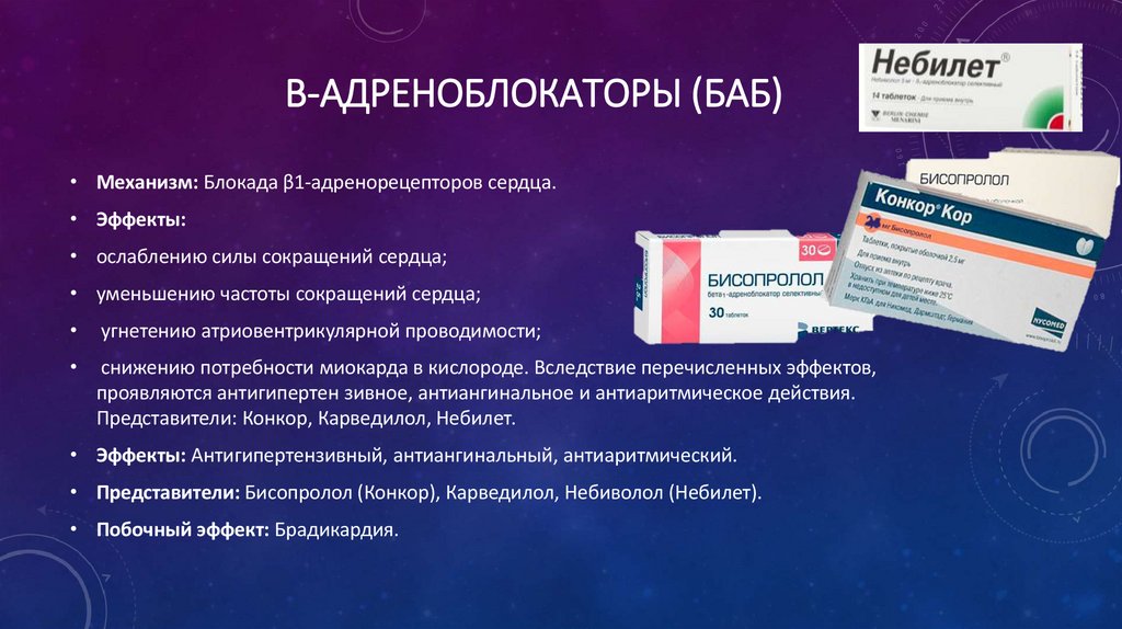  β-адреноблокаторы (БАБ)