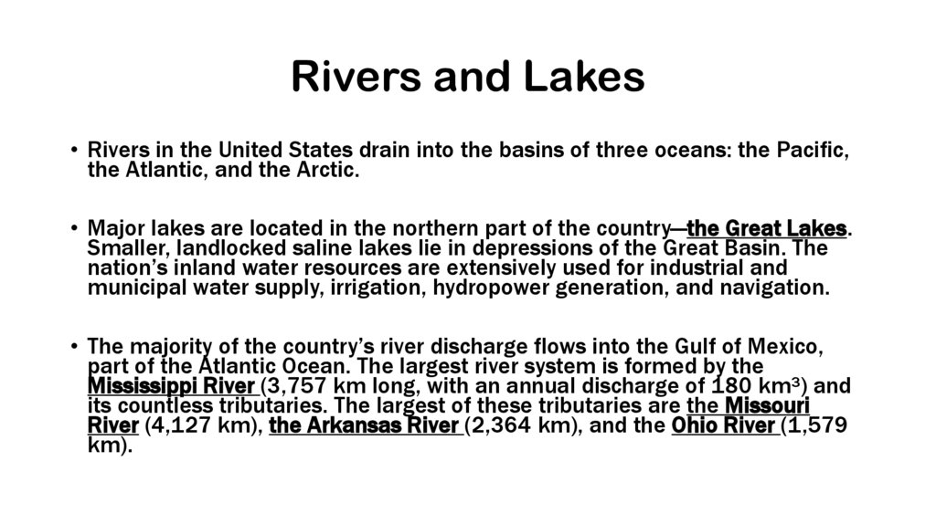 Rivers and Lakes
