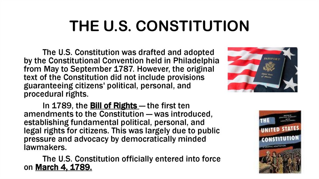THE U.S. CONSTITUTION