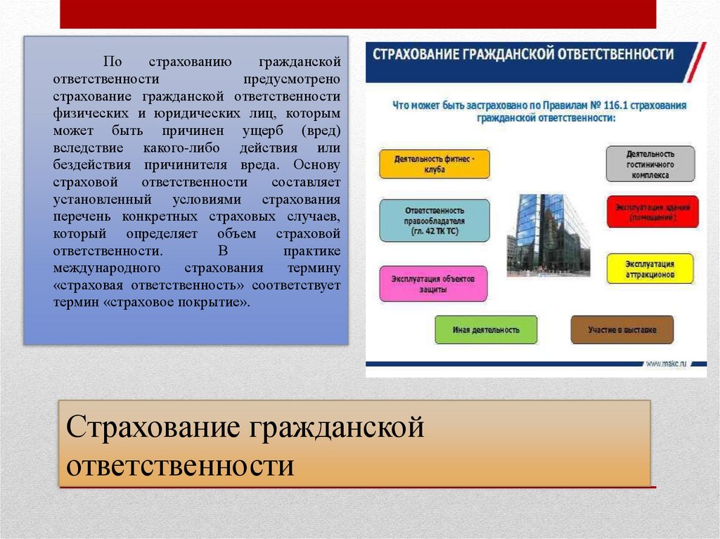 Страхование гражданской ответственности