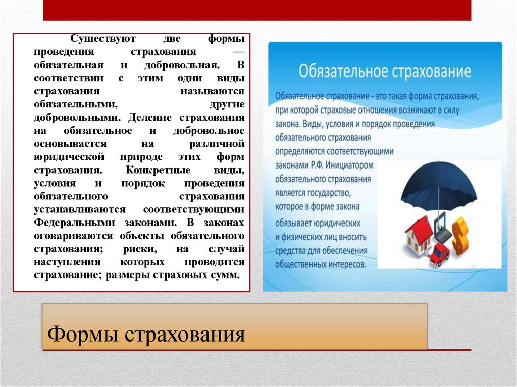 Формы страхования