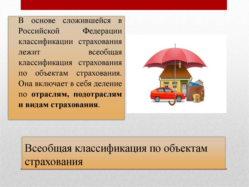 Всеобщая классификация по объектам страхования