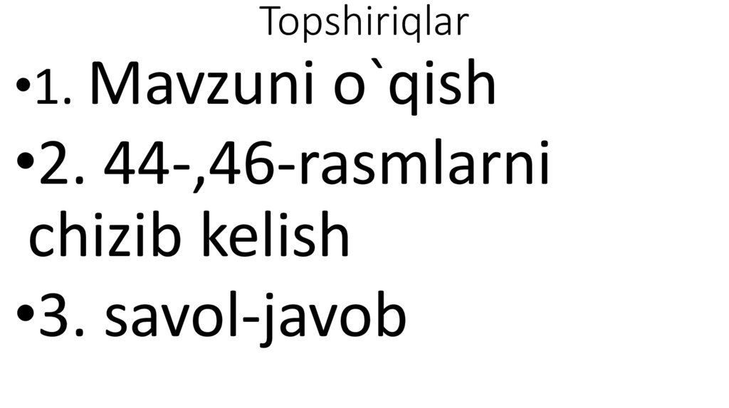 Topshiriqlar