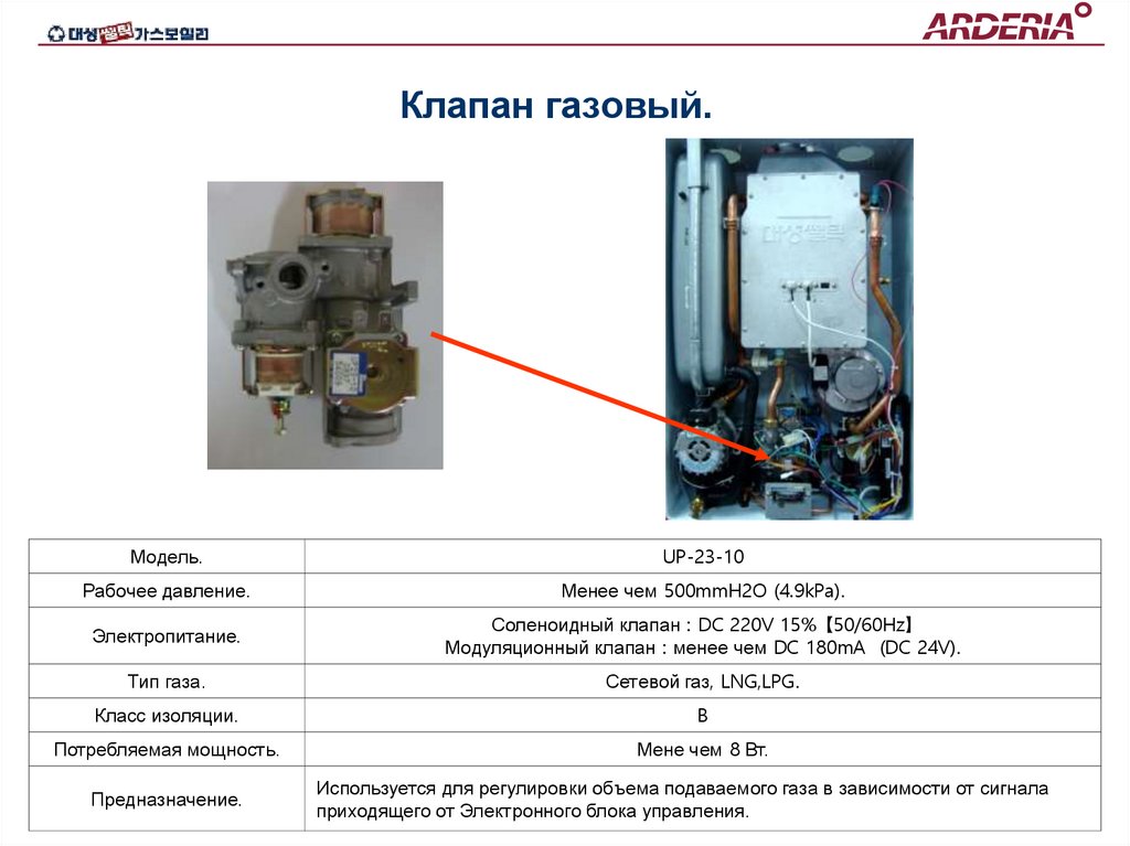 Клапан газовый.