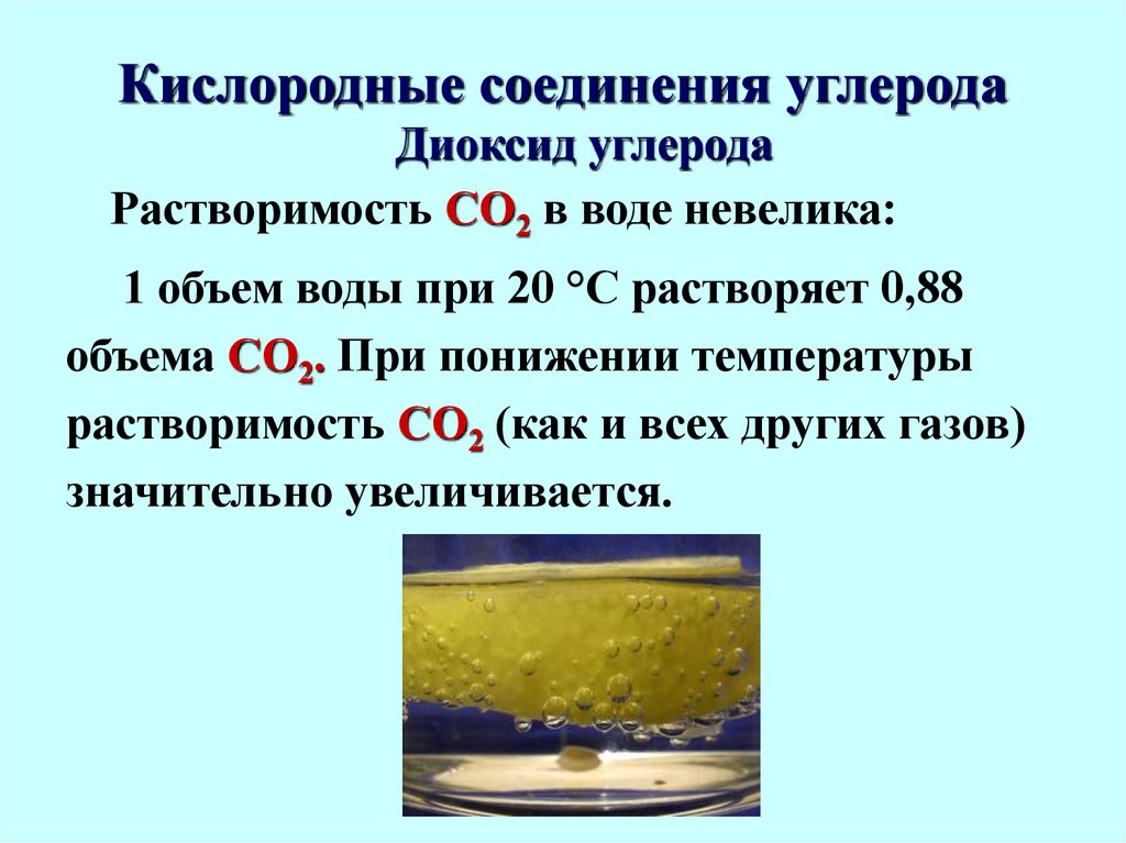 Кислородные соединения углерода