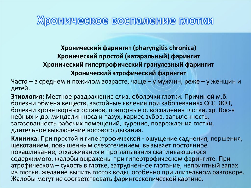 Хроническое воспаление глотки
