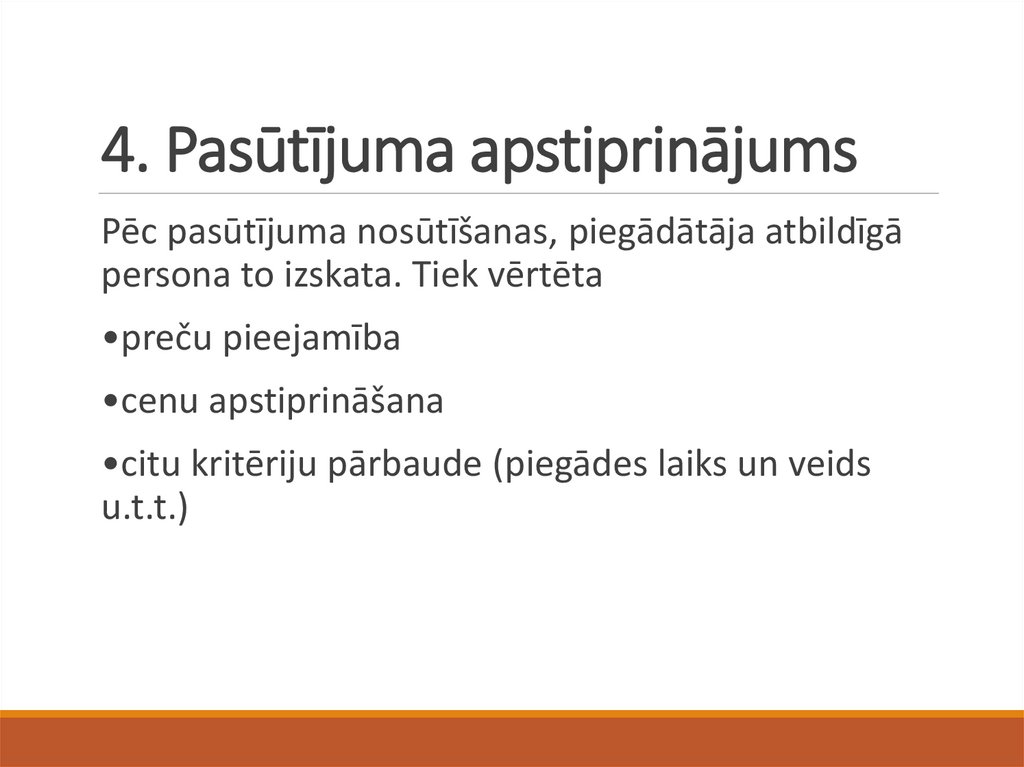 4. Pasūtījuma apstiprinājums