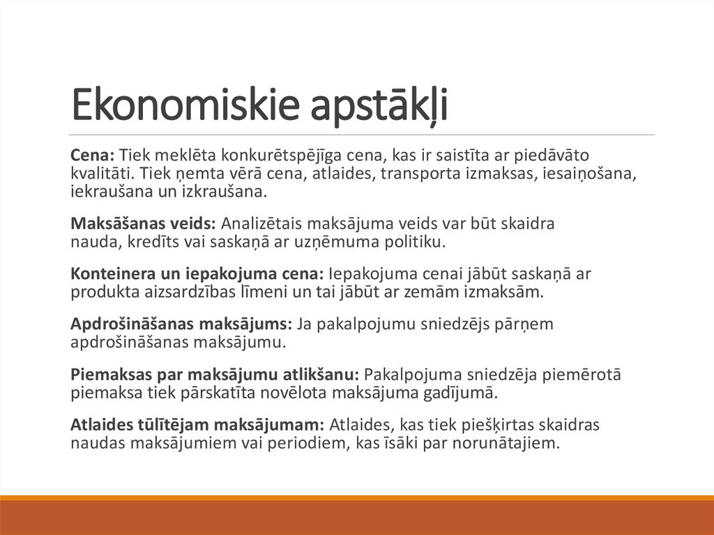 Ekonomiskie apstākļi