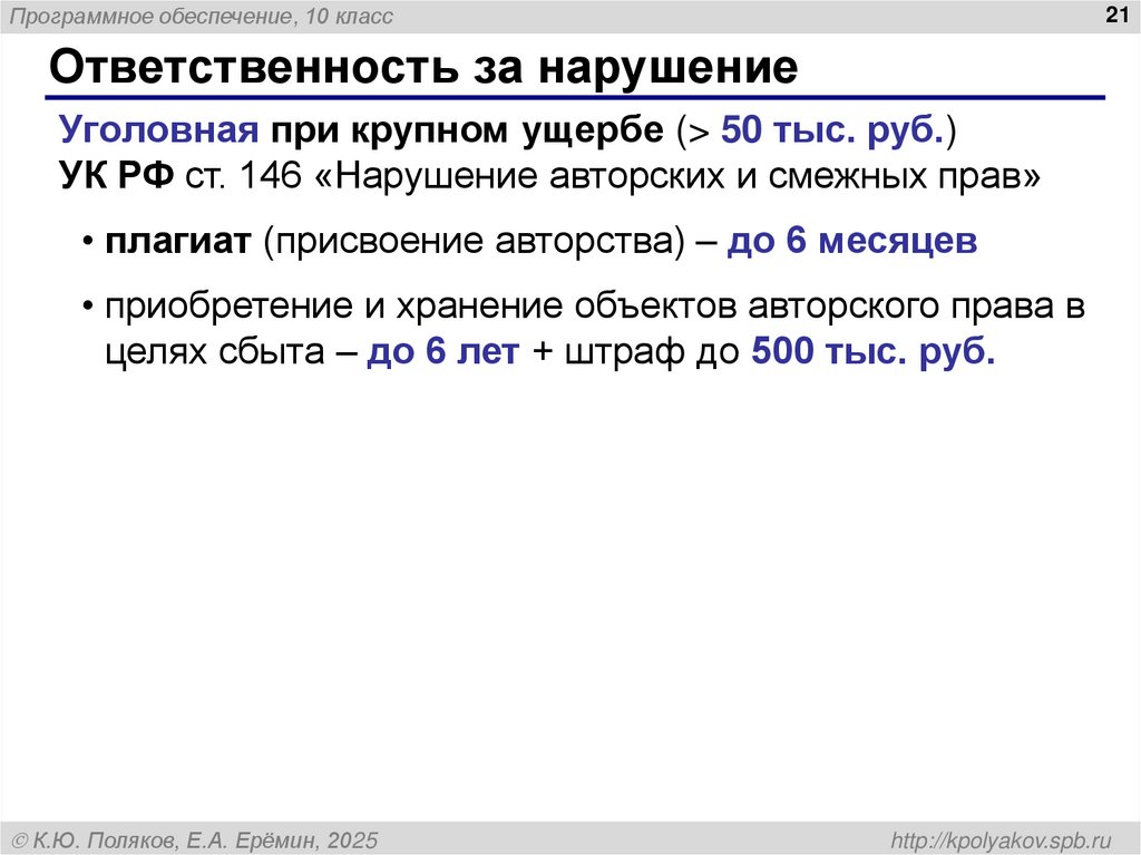 Ответственность за нарушение