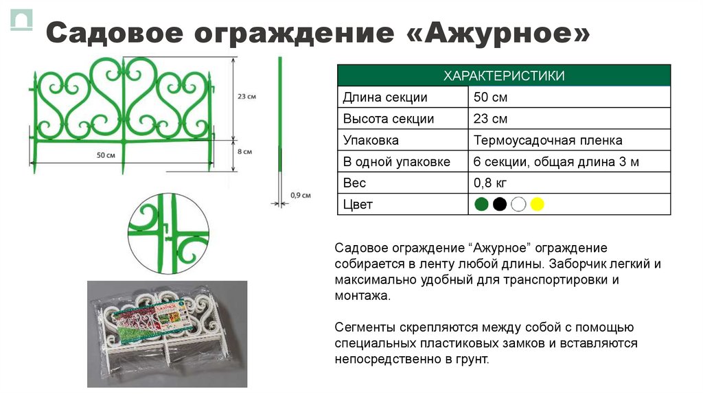 Садовое ограждение «Ажурное»