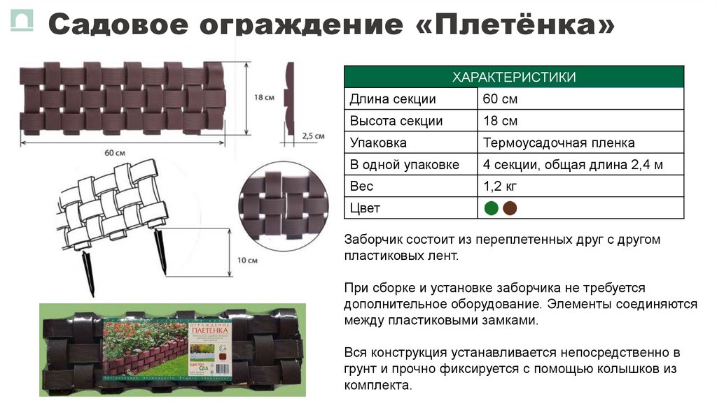 Садовое ограждение «Плетёнка»