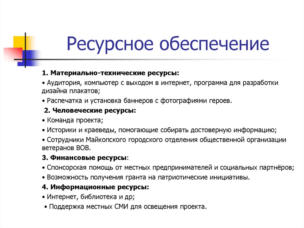 Ресурсное обеспечение