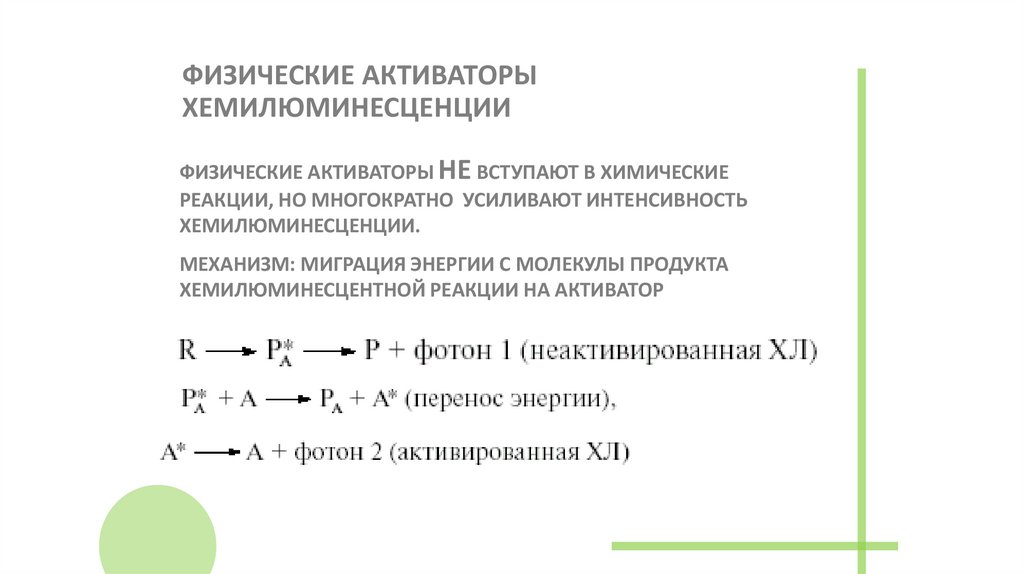 ФИЗИЧЕСКИЕ АКТИВАТОРЫ ХЕМИЛЮМИНЕСЦЕНЦИИ