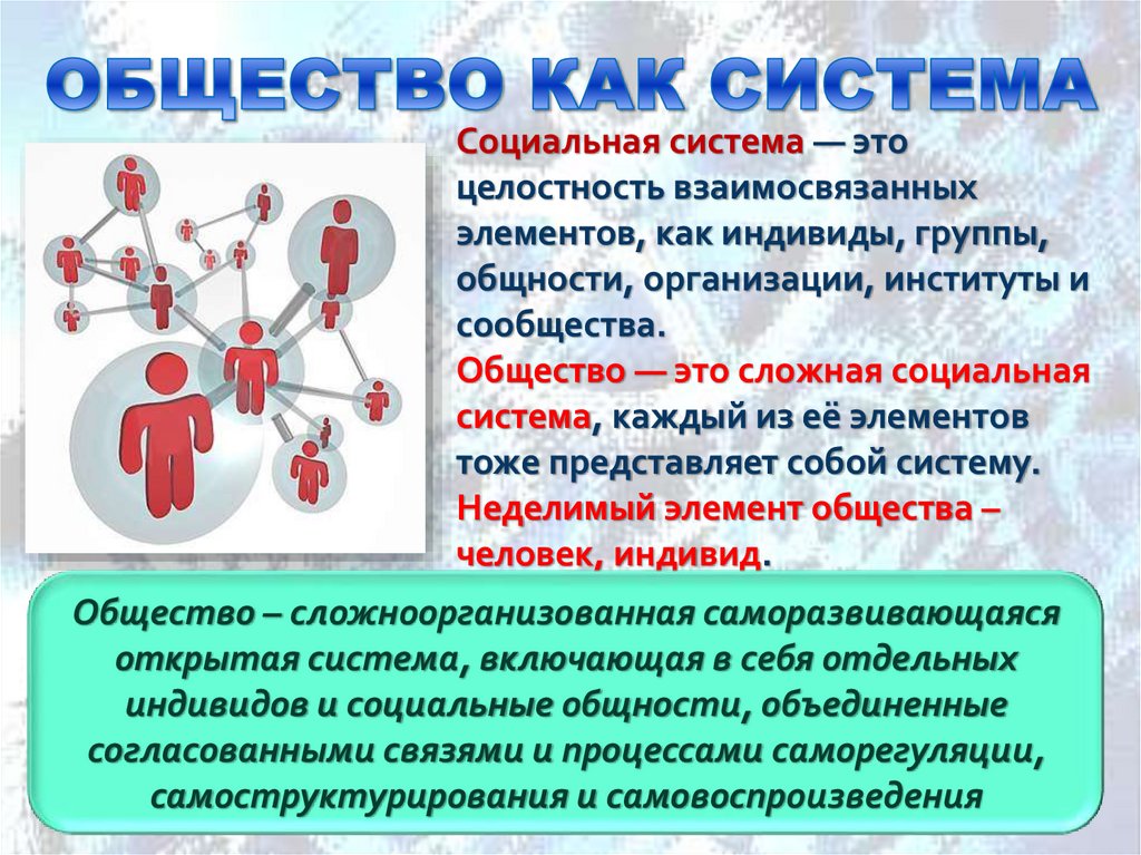 ОБЩЕСТВО КАК СИСТЕМА