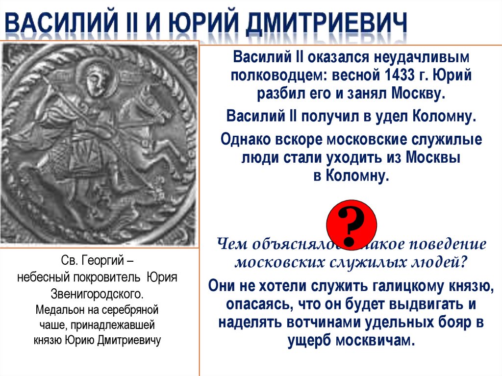 Юрий Галицкий и Василий II