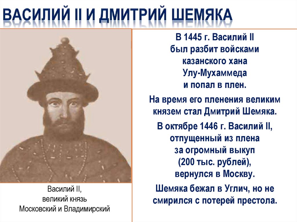 Василий II и Юрий Дмитриевич