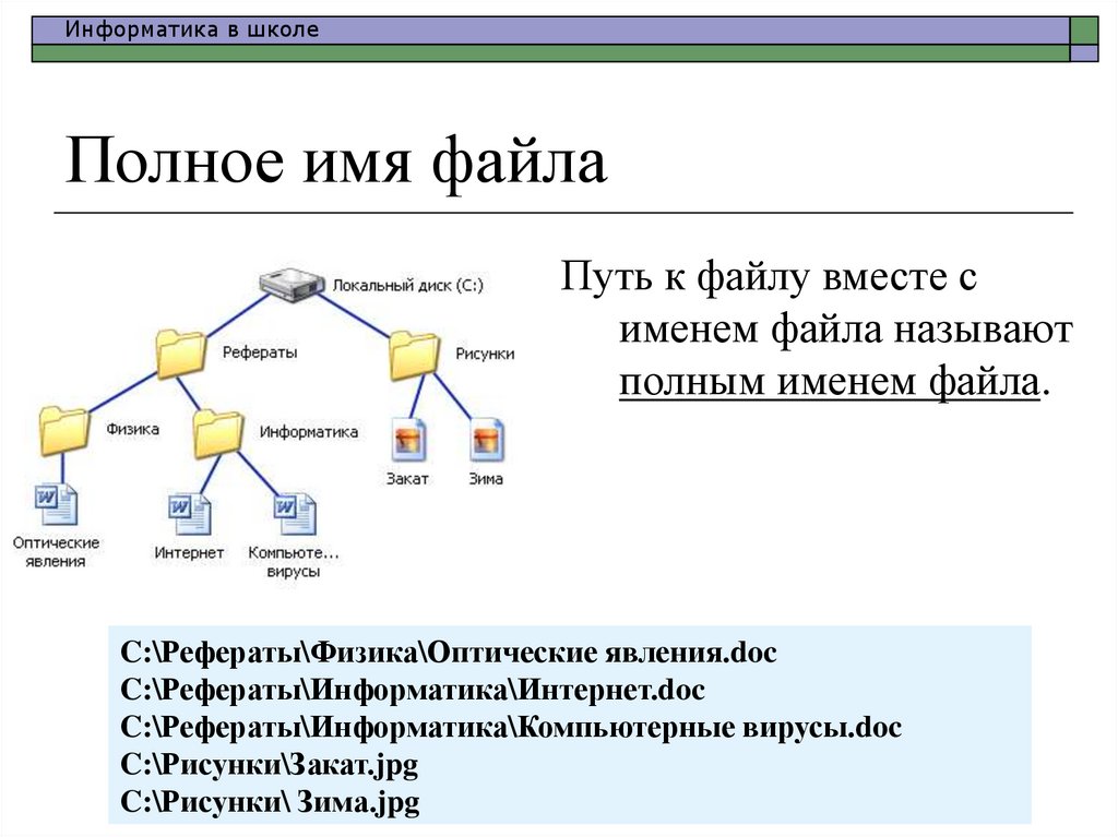 Полное имя файла