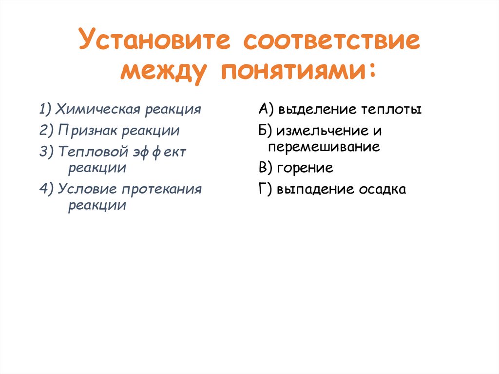 Установите соответствие между понятиями: