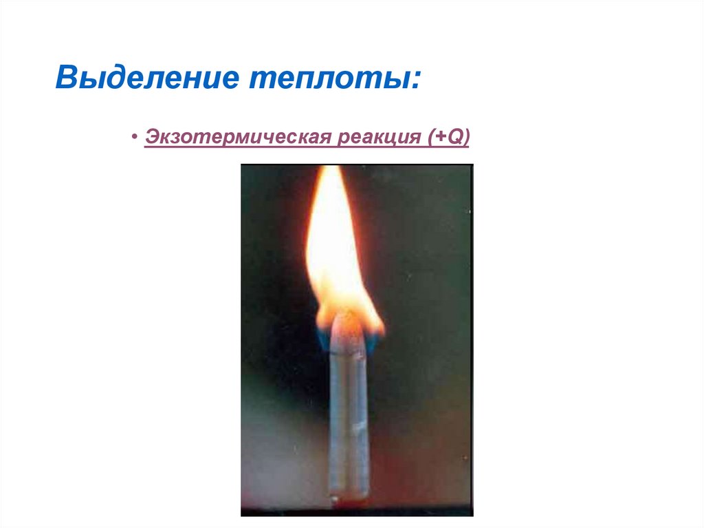 Выделение теплоты: