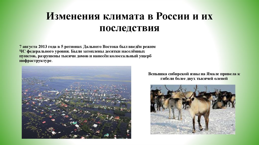 Изменения климата в России и их последствия