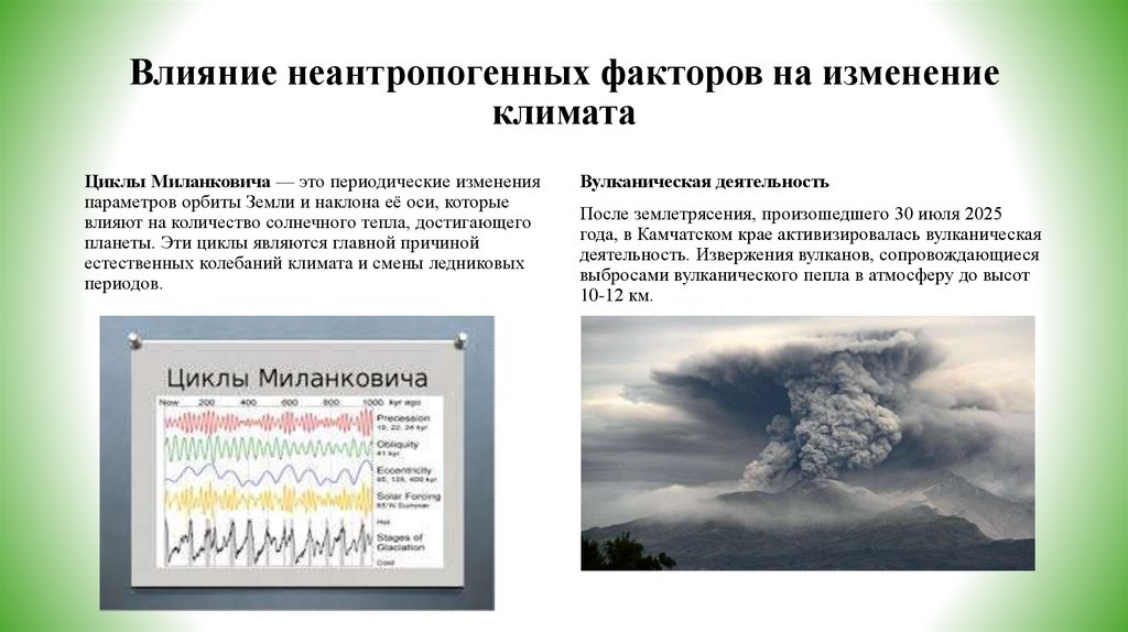 Влияние неантропогенных факторов на изменение климата