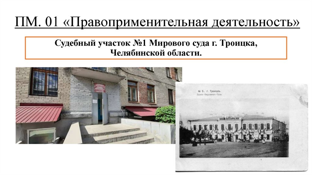 ПМ. 01 «Правоприменительная деятельность»