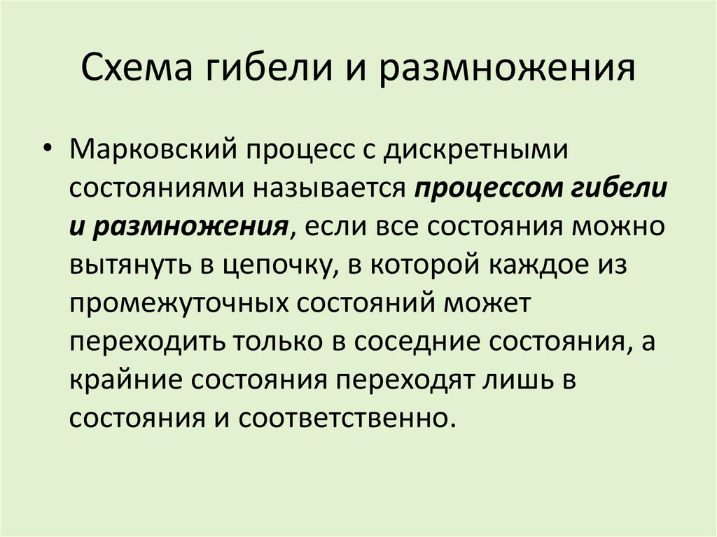 Схема гибели и размножения