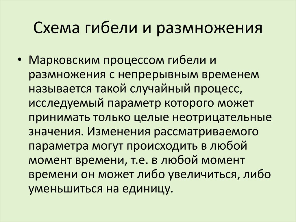 Схема гибели и размножения
