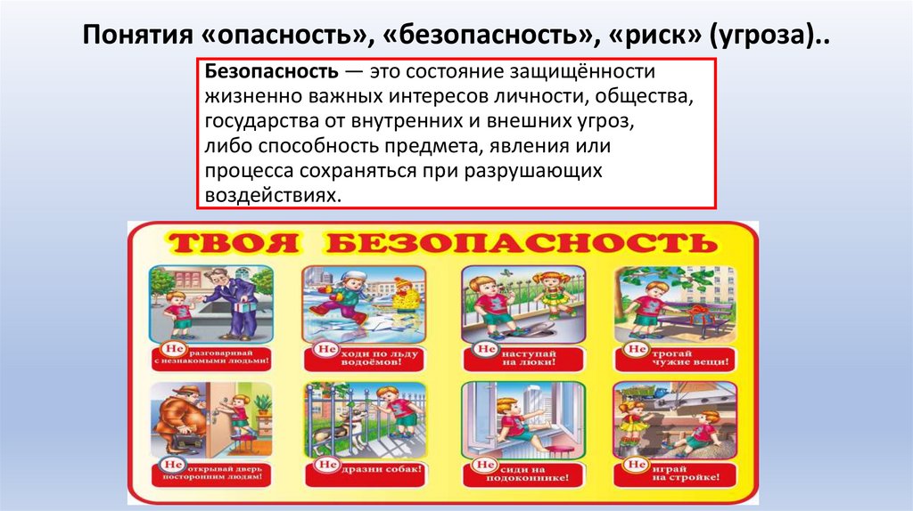 Понятия «опасность», «безопасность», «риск» (угроза)..