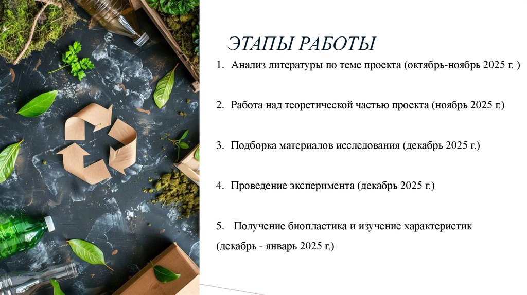 Этапы работы