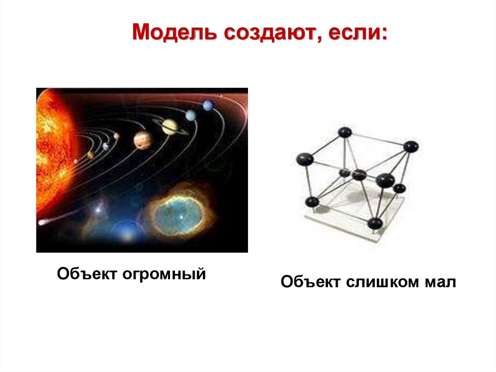 Модель создают, если:
