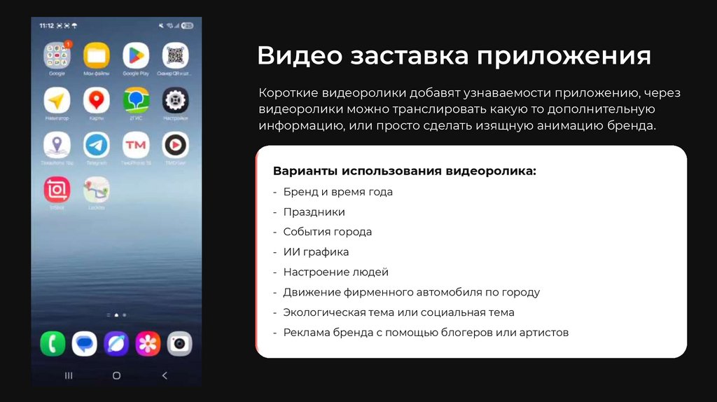 Видео заставка приложения