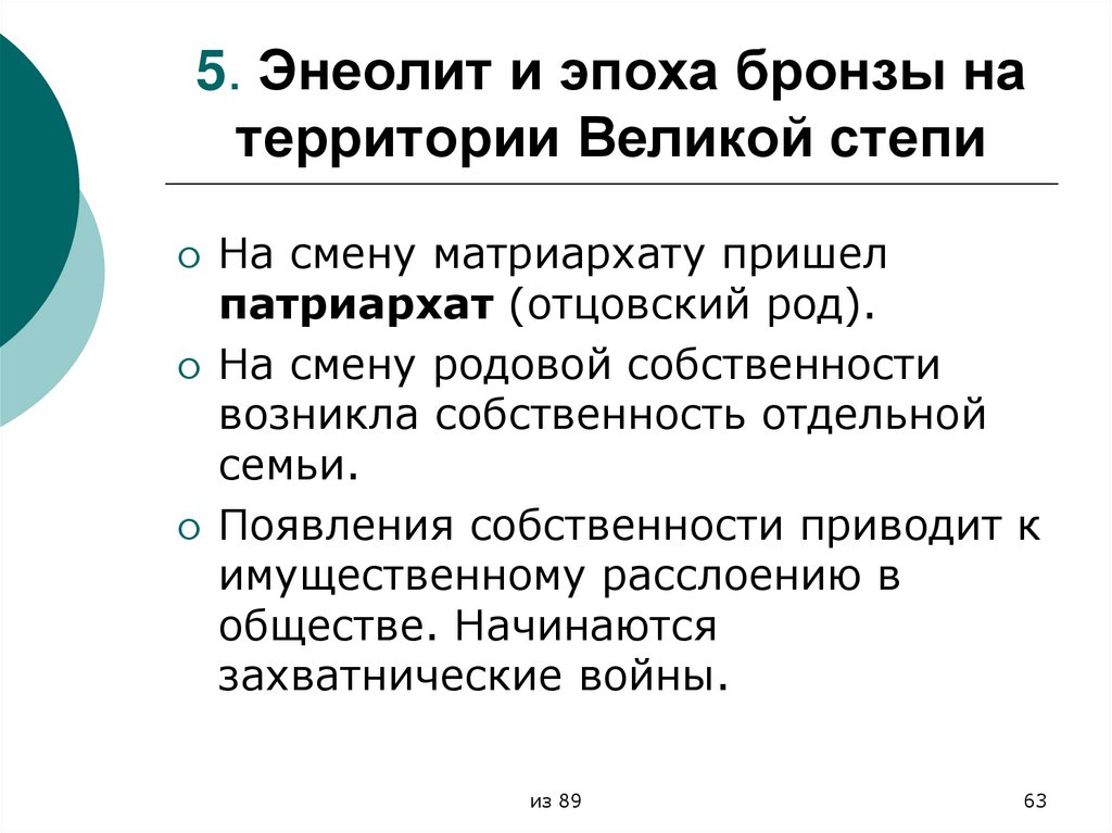 5. Энеолит и эпоха бронзы на территории Великой степи