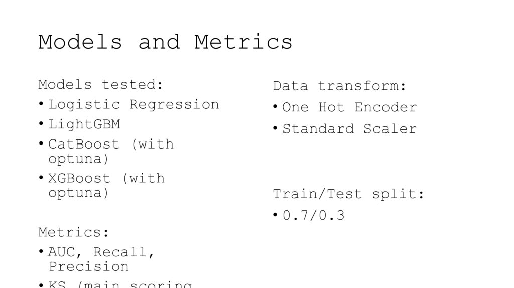 Models and Metrics