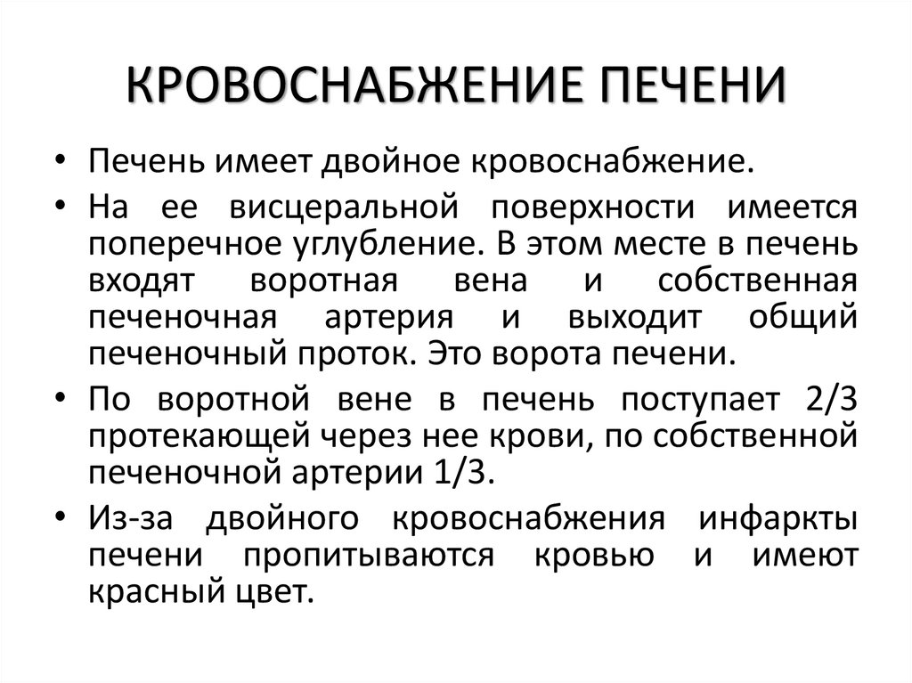 КРОВОСНАБЖЕНИЕ ПЕЧЕНИ