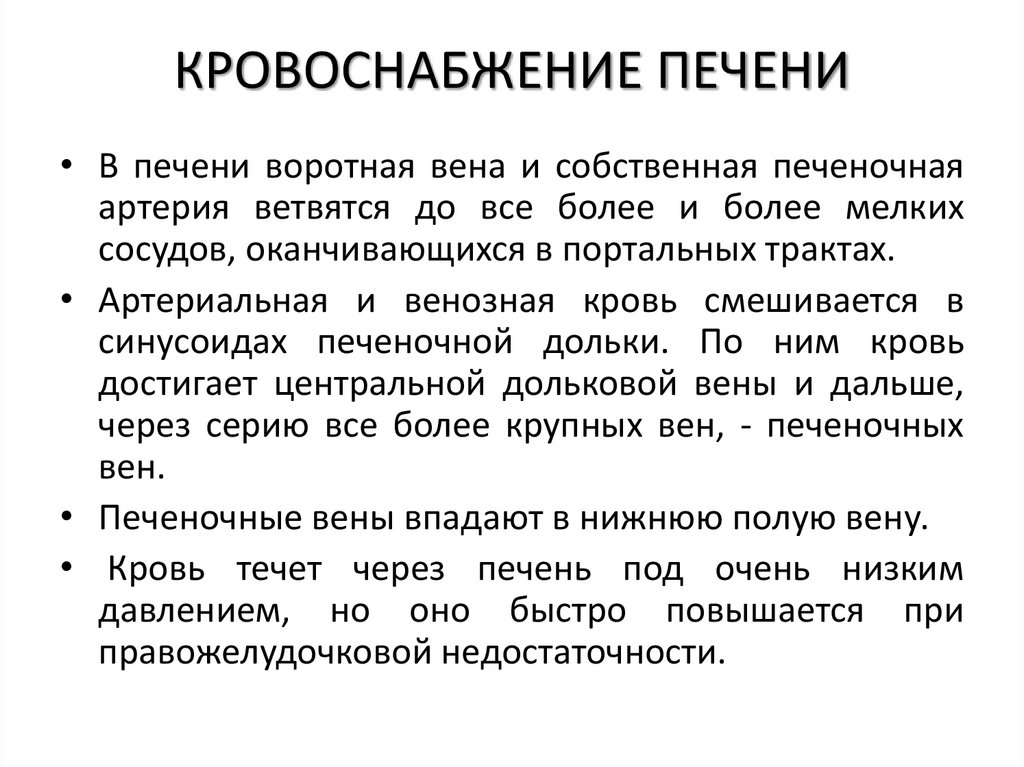 КРОВОСНАБЖЕНИЕ ПЕЧЕНИ