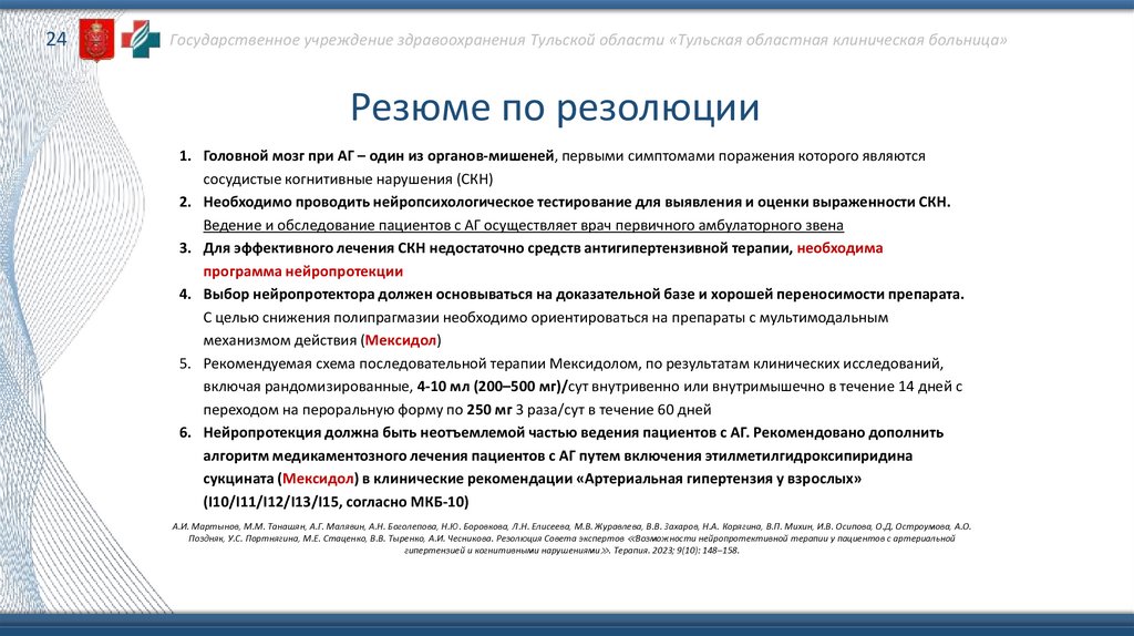 Резюме по резолюции