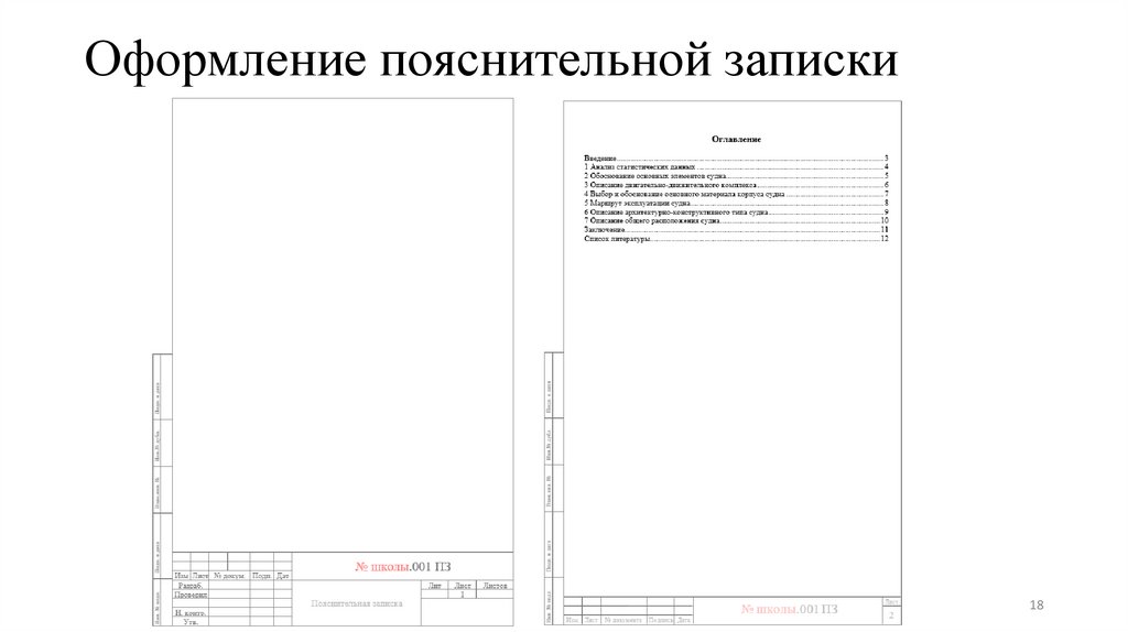 Оформление пояснительной записки