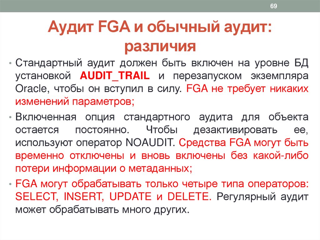 Аудит FGA и обычный аудит: различия