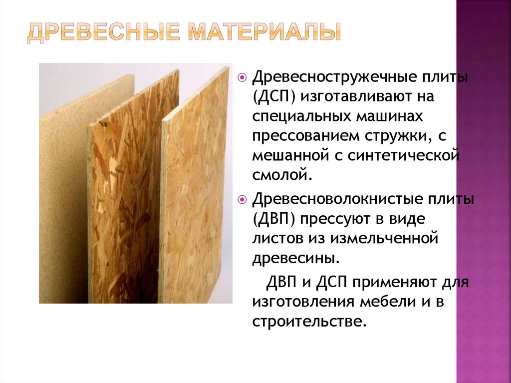 Древесные материалы