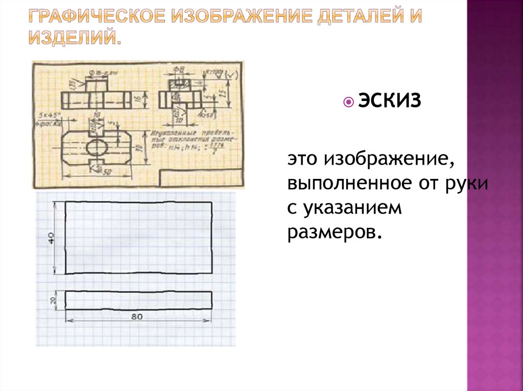 Графическое изображение деталей и изделий.