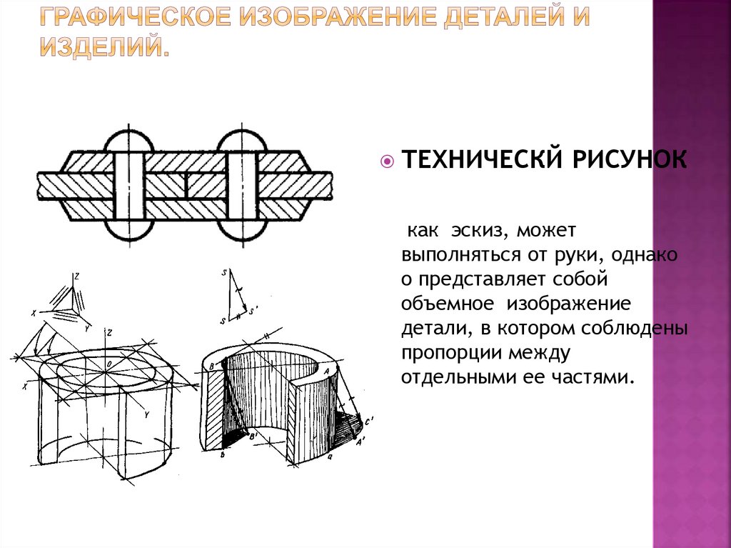Графическое изображение деталей и изделий.