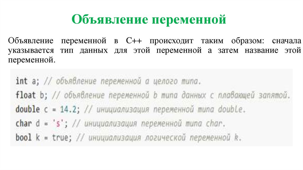Объявление переменной