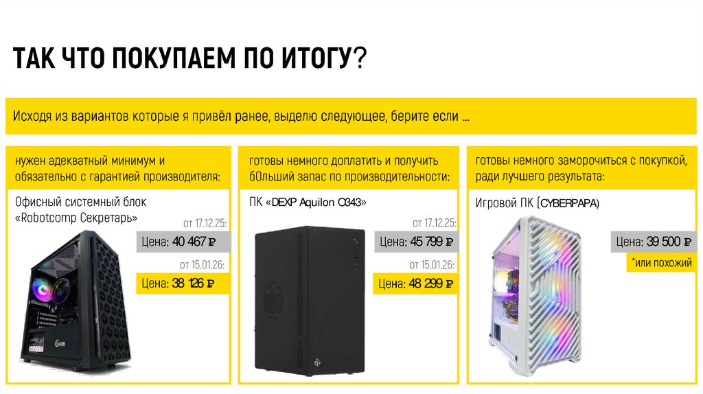 ТАК ЧТО ПОКУПАЕМ ПО ИТОГУ?