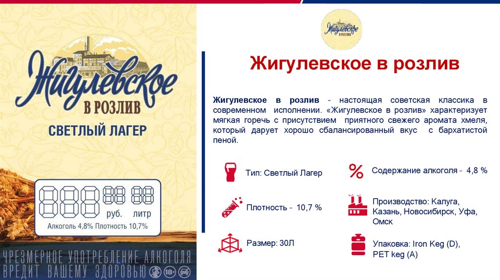 Жигулевское в розлив