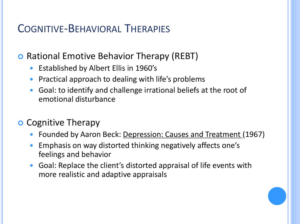 Cognitive-Behavioral Therapies