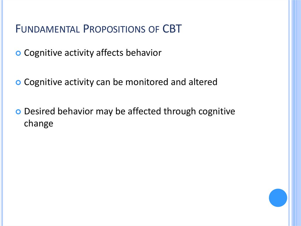 Fundamental Propositions of CBT