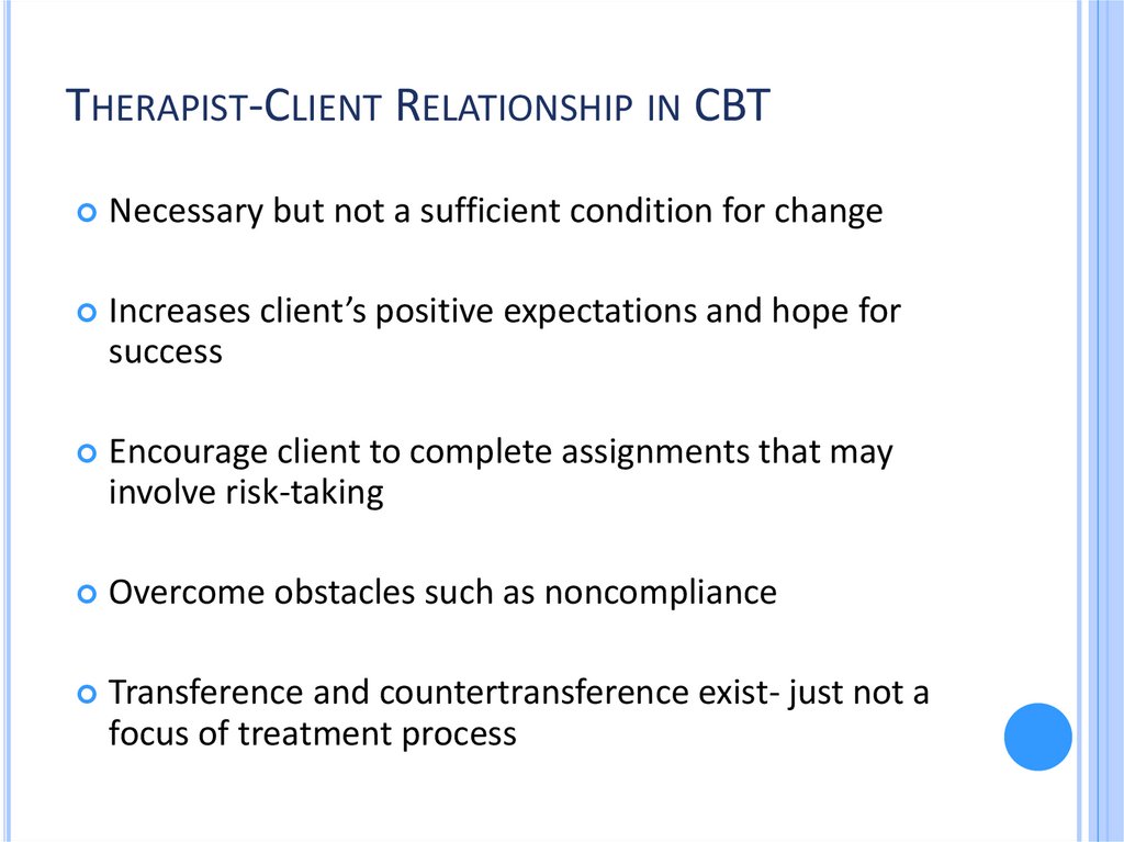 Therapist-Client Relationship in CBT