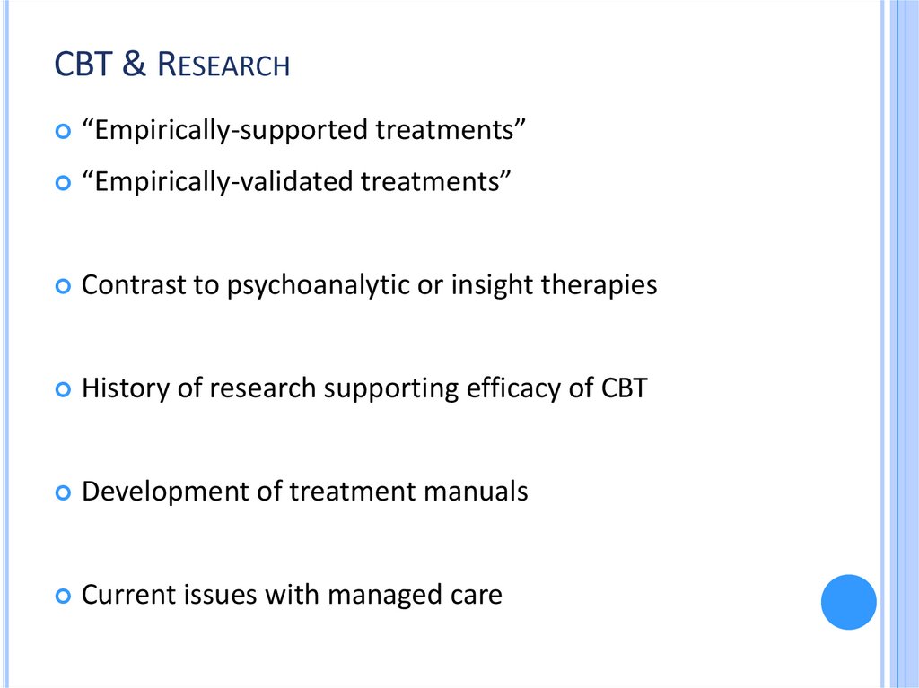 CBT & Research