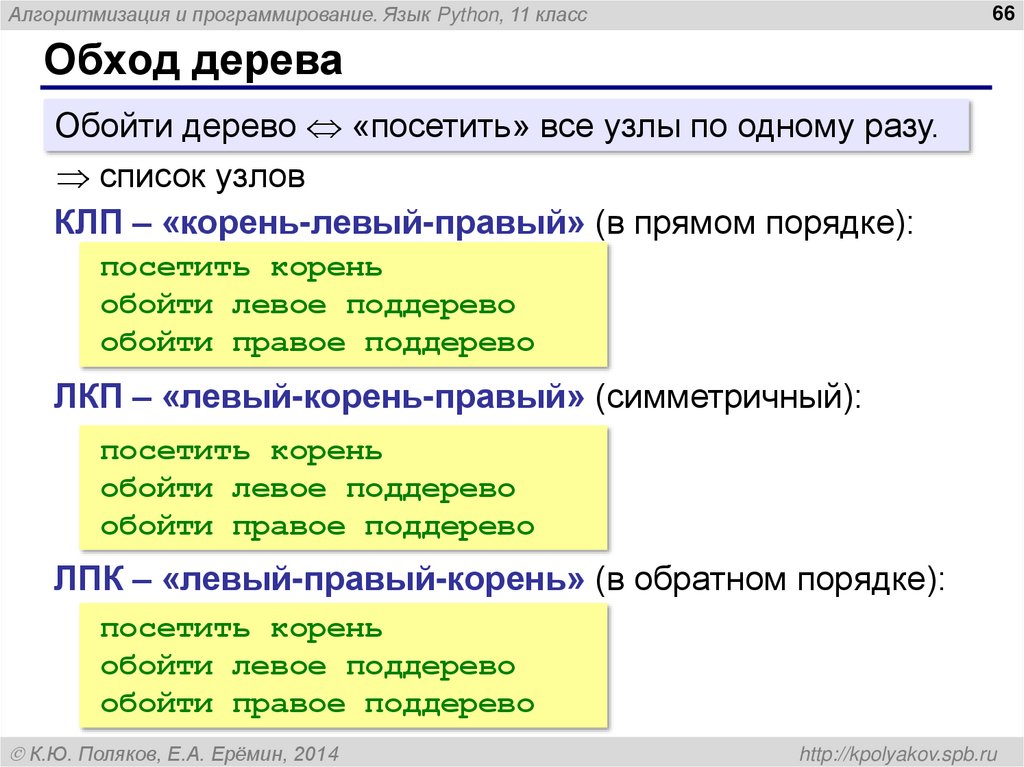Обход дерева